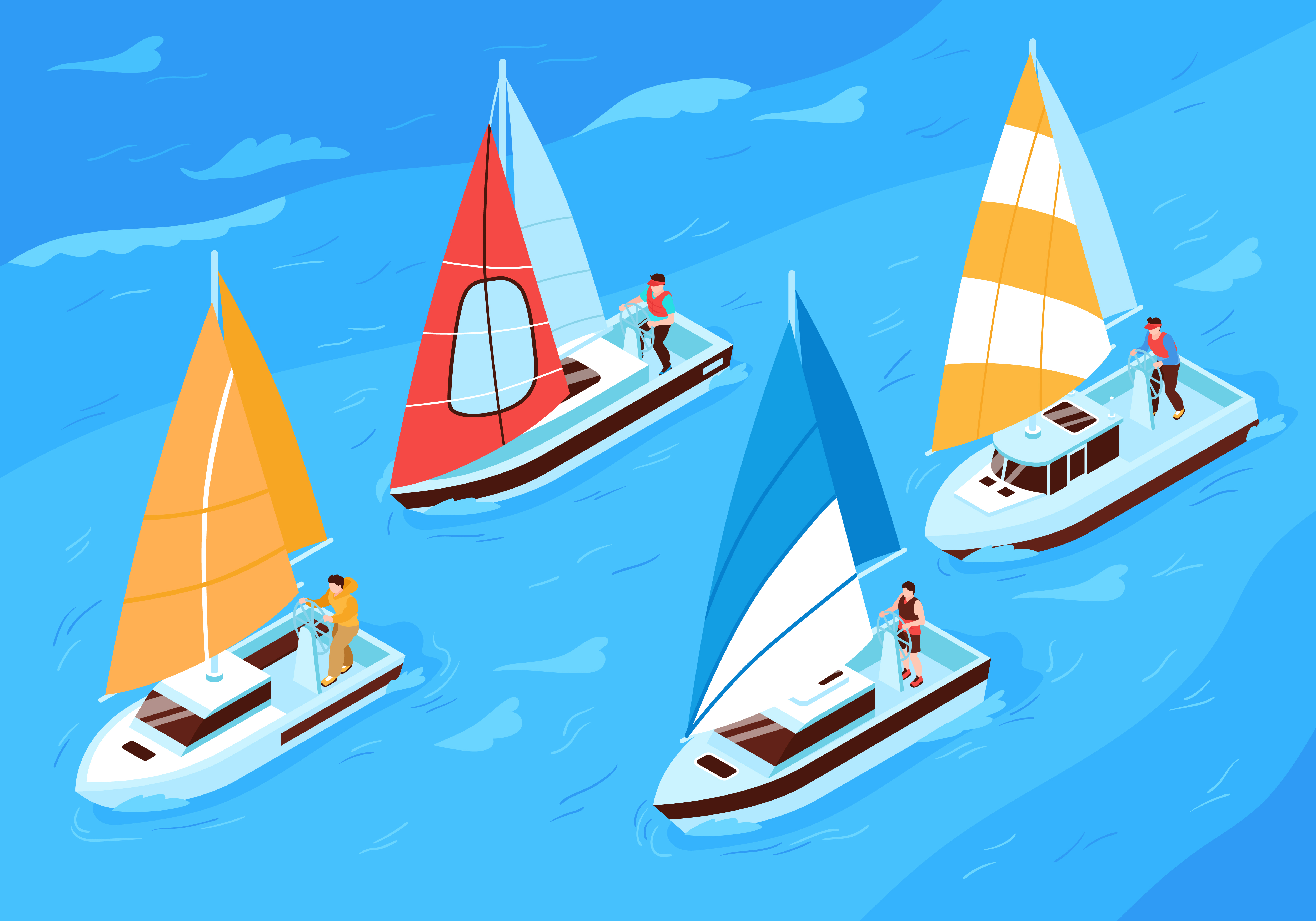 2210.i121.051.S.m005.c13.isometric regatta illustration